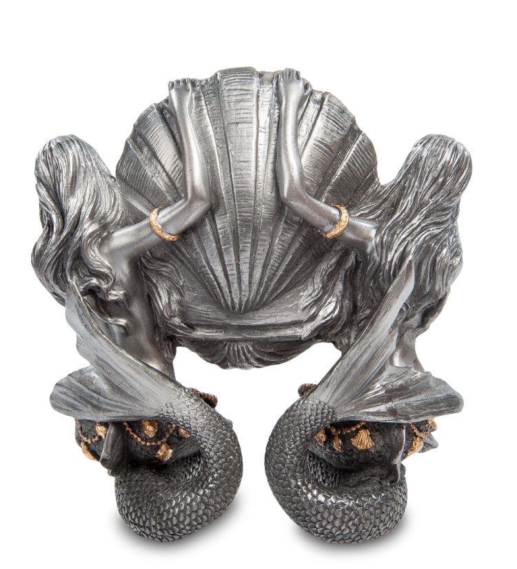 Ваза Золотая Ракушка с Русалками Veronese WS-40, оборотная сторона