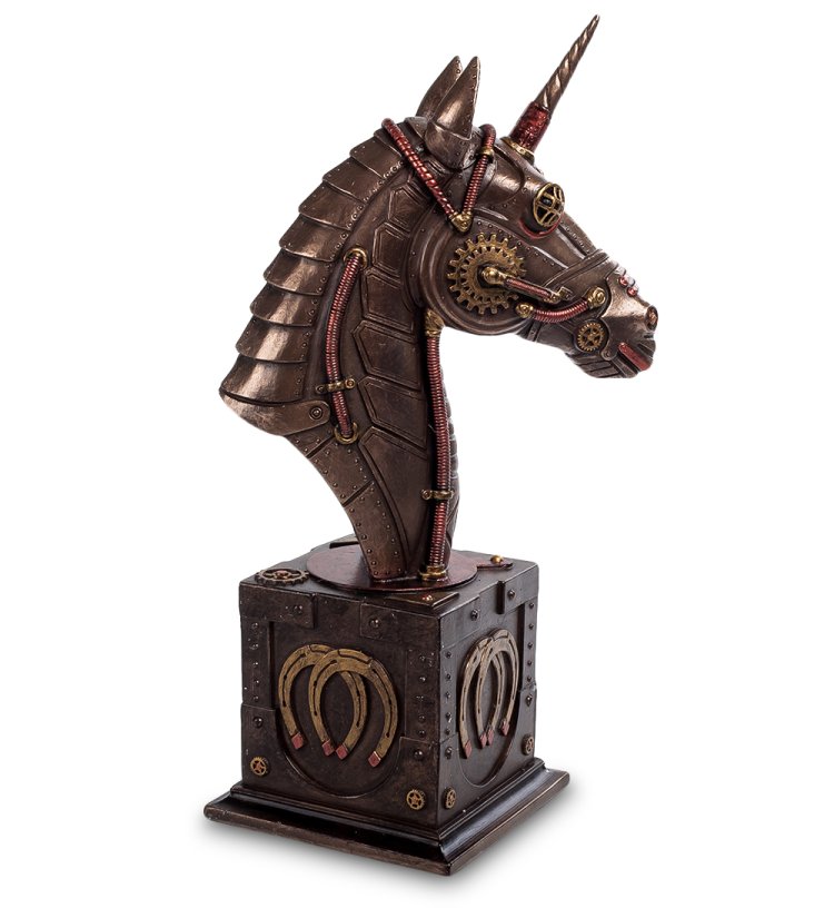 Статуэтка в стиле Стимпанк Единорог Veronese WS-293, оборотная сторона