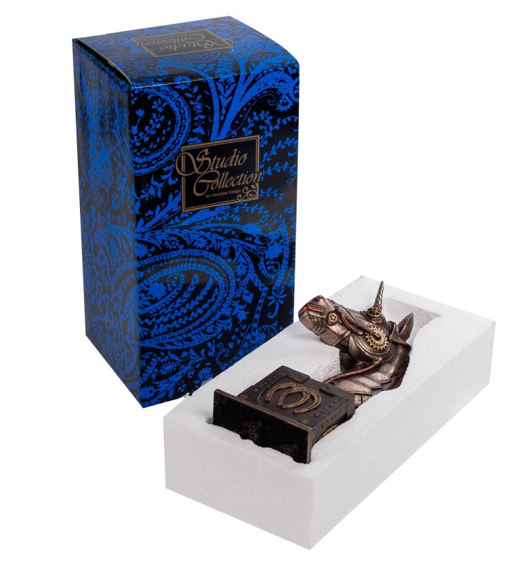 Статуэтка в стиле Стимпанк Единорог Veronese WS-293, упаковочный вид