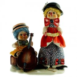 Фигурка из фарфора Клоуны - музыканты