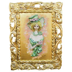 Картина из фарфора в золоте Весна