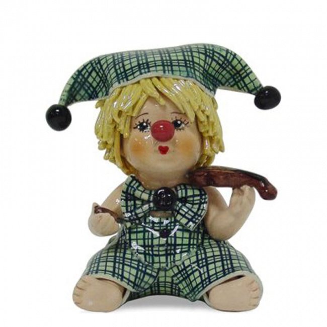 Фигурка из фарфора Маленький клоун со скрипкой
