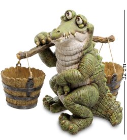 Кашпо Крокодил с коромыслом