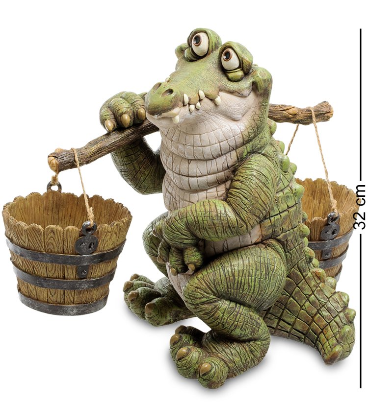 Кашпо Крокодил с коромыслом Sealmark GG-4743-LC