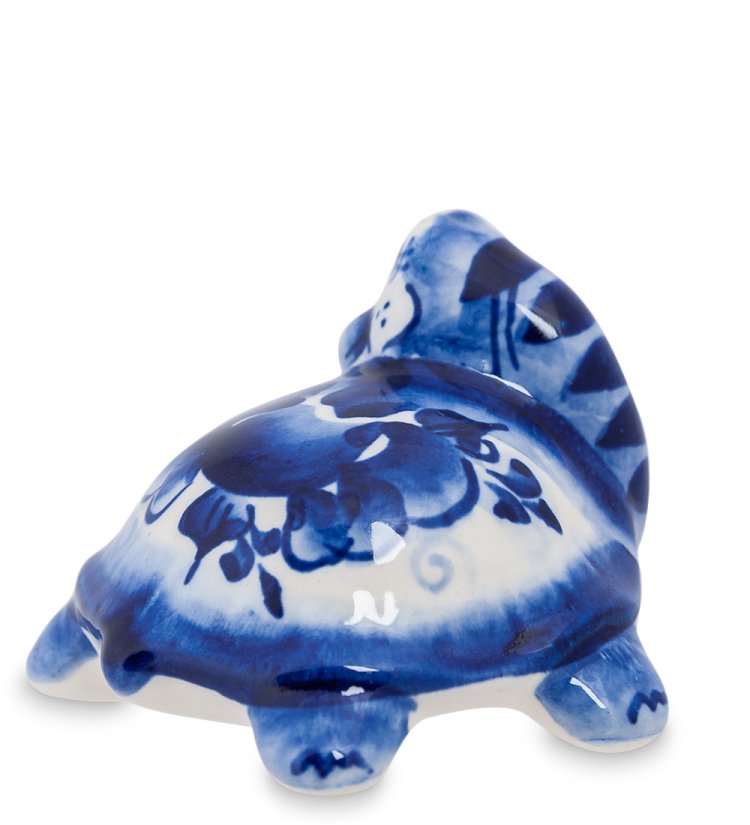 Фигурка Черепаха Голубая гжель ГЛ-277, фотография со спины