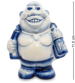 Статуэтка Новый русский Голубая гжель