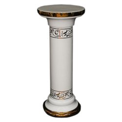 Колонна Гелиос белая с золотой отделкой, размер 35х35х86 см