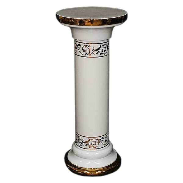 Колонна Гелиос белая с золотой отделкой, размер 35х35х86 см