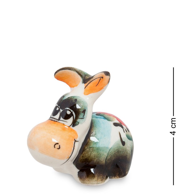 Статуэтка маленький Ослик Иа Цветная гжель ГЛ-234