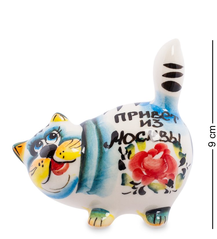 Фигурка Кот Пузан Цветная гжель ГЛ-372
