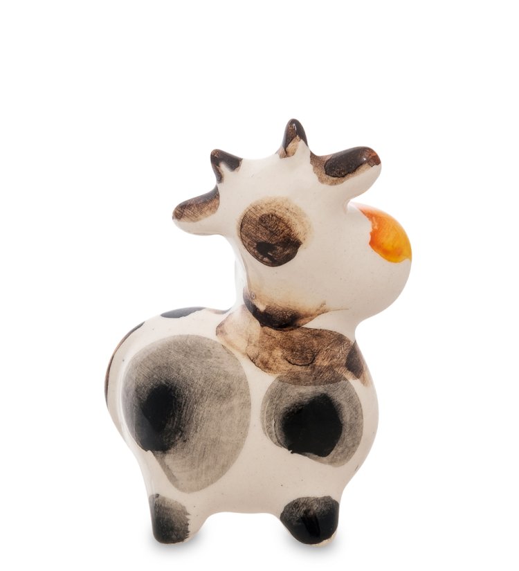 Статуэтка Бык Веня символ 2021 года Цветная гжель ГЛ-648, фотография со спины