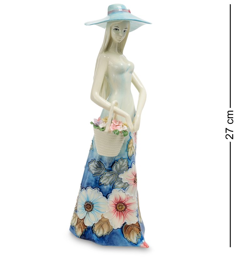 Статуэтка из фарфора Девушка с корзинкой цветов Pavone JP-12/ 8