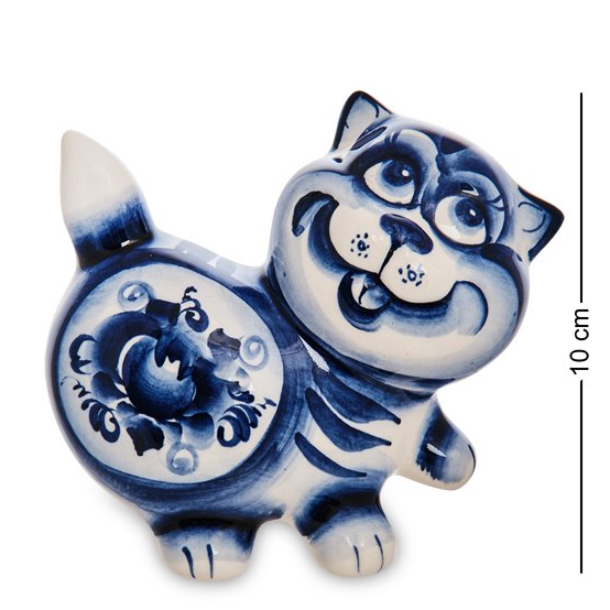 Фигурка Кот Пафнутий Голубая гжель ГЛ-677