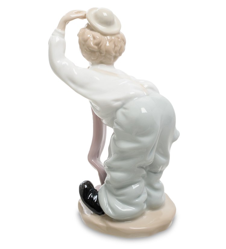 Статуэтка из фарфора Клоун в длинном галстуке Pavone JP-19/ 4, фотография со спины