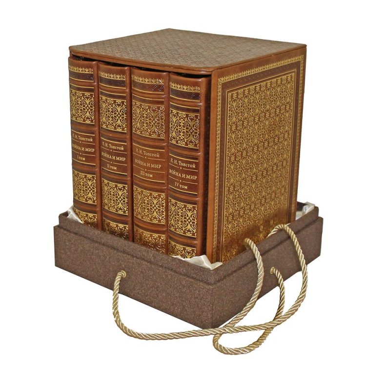 Книга кожаном переплете Война и мир в 4-х томах в футляре - Лев Николаевич Толстой BG8823F