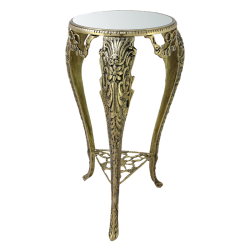 Маленький бронзовый столик с зеркальной столешницей