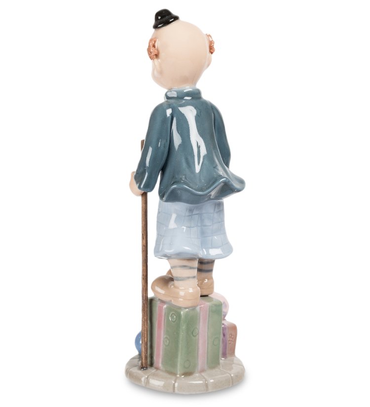 Статуэтка из фарфора Клоун на ходулях Pavone CMS-23/30, фотография со спины