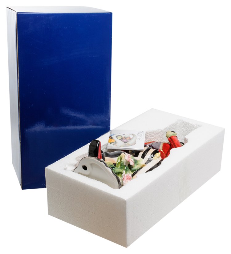 Статуэтка из керамики Мистер Фрогги с сыном Pavone CMS-53/ 1, фотография в упаковке