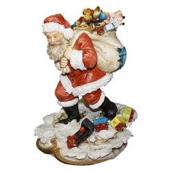 Статуэтка из фарфора Санта Клаус с мешком подарков