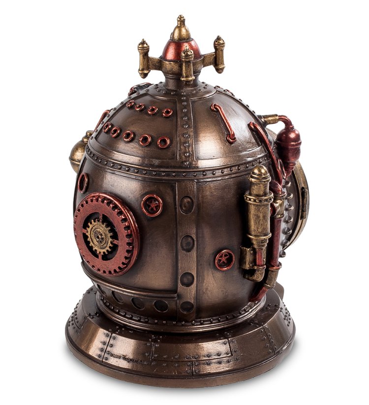 Шкатулка с часами в стиле Стимпанк Машина времени Veronese WS-294, оборотная сторона