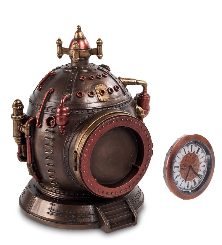 Шкатулка с часами в стиле Стимпанк Машина времени Veronese WS-294, разборный вид - часы