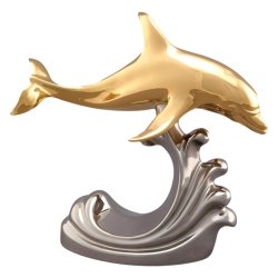 Статуэтка Золотой Дельфин на волне