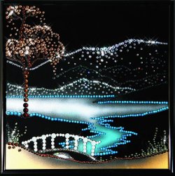 Картина Пейзаж 25х25 c кристаллами Swarovski