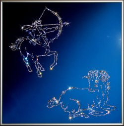 Картина Стрелец и Овен c кристаллами Swarovski