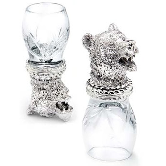 Набор для водки из двух рюмок Медведь