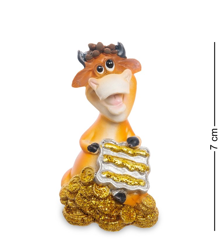 Статуэтка Символ 2021 года - Бык с монетами Водолей AF-1018/ 2