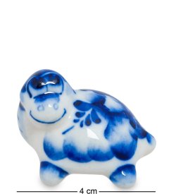 Фигурка маленькая Черепашка Голубая гжель