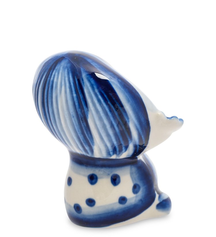 Фигурка домовенок Кузя Голубая гжель ГЛ-455, фотография со спины
