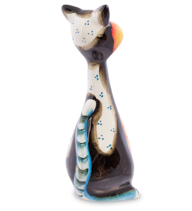 Фигурка Кот Гарик Цветная гжель ГЛ-338, фотография со спины