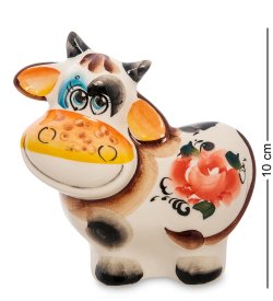 Фигурка Корова Зорька Цветная гжель символ 2021 года