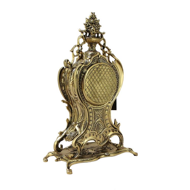 Каминные часы Ласу Кришта, золотые Bello De Bronze BP-27101-D, фотография с обратной стороны