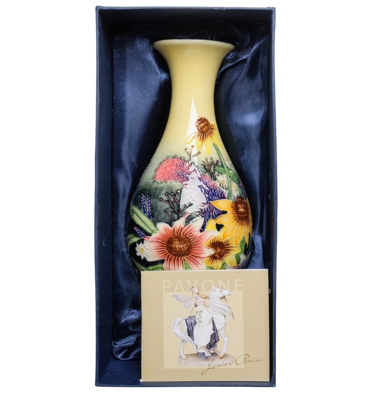 Фарфоровая Ваза для Цветов Подсолнухи Pavone JP-95/ 8, фотография в упаковке