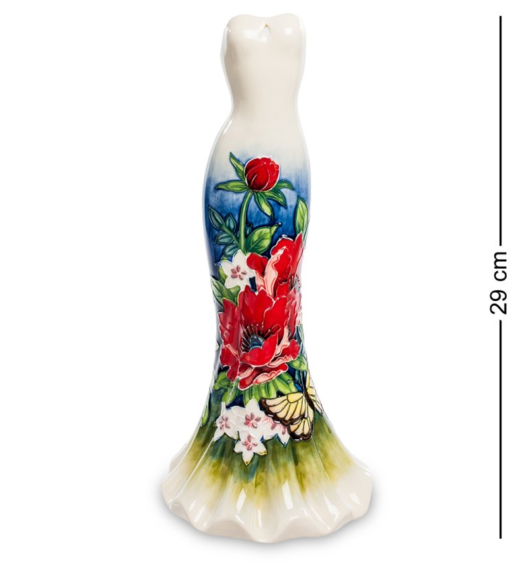 Ваза для цветов из фарфора в форме Платья с цветами Pavone JP-852/10