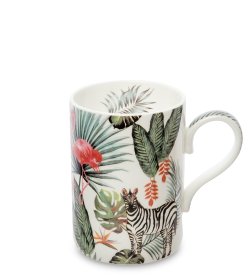 Кружка из фарфора Зебра и Фламинго