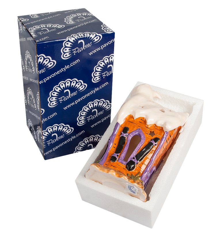 Подсвечник из фарфора Домик призраков Pavone BS-535, упаковочный вид