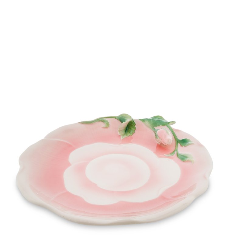 Десертная тарелка из фарфора Роза Pavone FM-08/14, фотография сбоку
