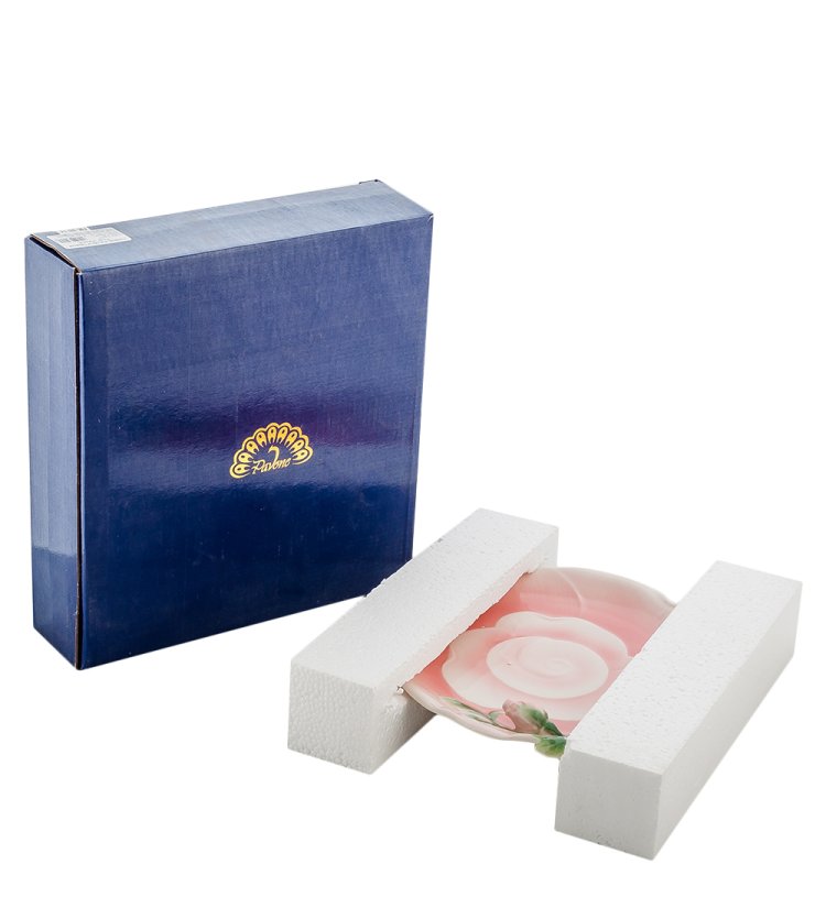 Десертная тарелка из фарфора Роза Pavone FM-08/14, фотография в упаковке