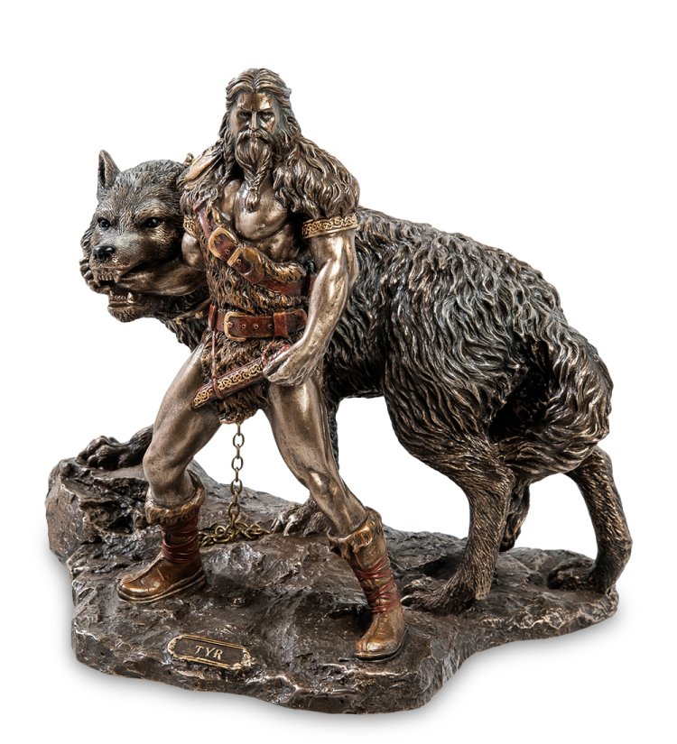 Статуэтка Тюр - бог воинской храбрости и Враг богов - Фенрир Veronese WS-921, вид профиль