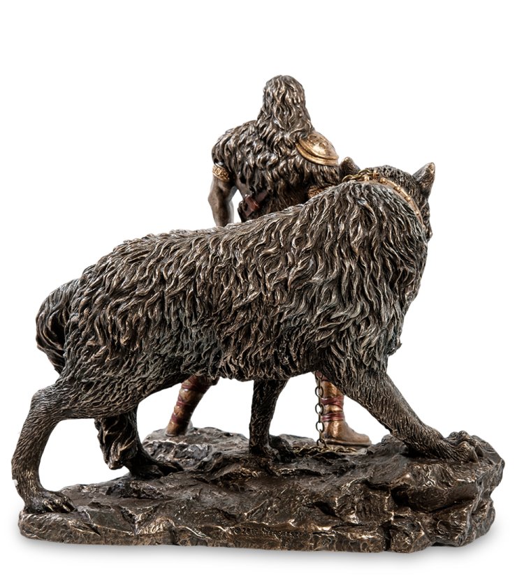 Статуэтка Тюр - бог воинской храбрости и Враг богов - Фенрир Veronese WS-921, оборотная сторона