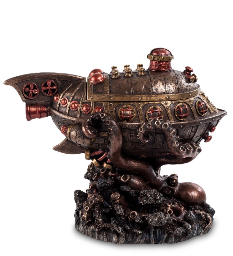 Шкатулка в стиле Стимпанк Подводная лодка Veronese WS-295, оборотная сторона