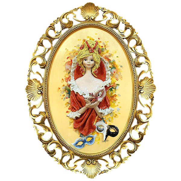 Картина из фарфора Леди с масками