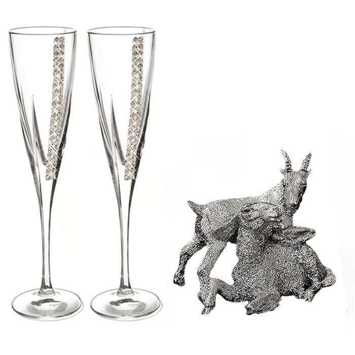 Набор фужеров на 2 персоны Год Козы/Овцы - 2015