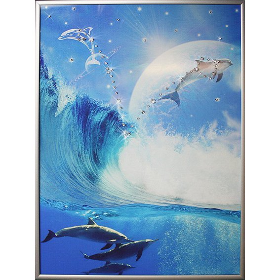 Картина Небесные рыбы c кристаллами Swarovski