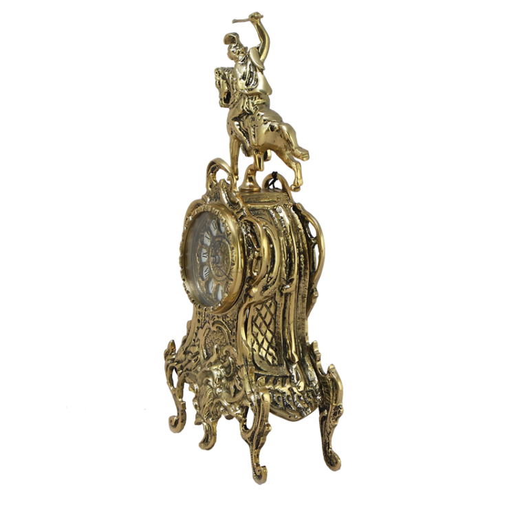 Бронзовые Каминные часы Ласу Кавало Bello De Bronze BP-27104-D, вид профиль