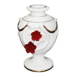 Ваза для цветов Золотые детали красных роз
