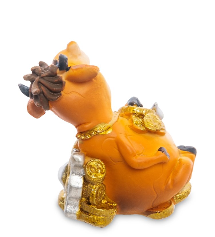 Статуэтка Символ 2021 года - Бык с монетами Рыбы AF-1018/ 3, фотография со спины